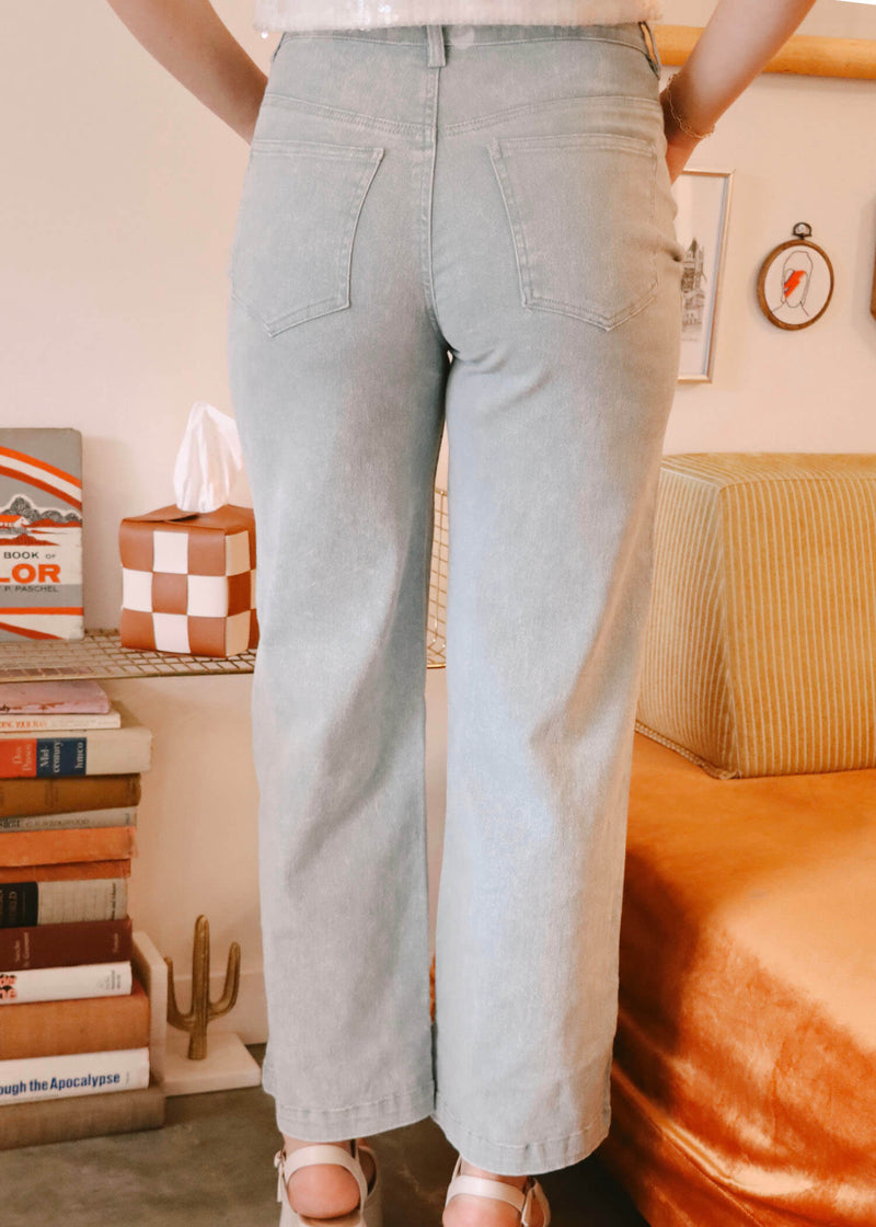 Greta Wide Leg Jeans - Seafoam