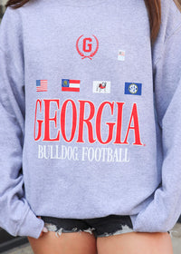 Georgia Flags Sweatshirt - Ash Grey