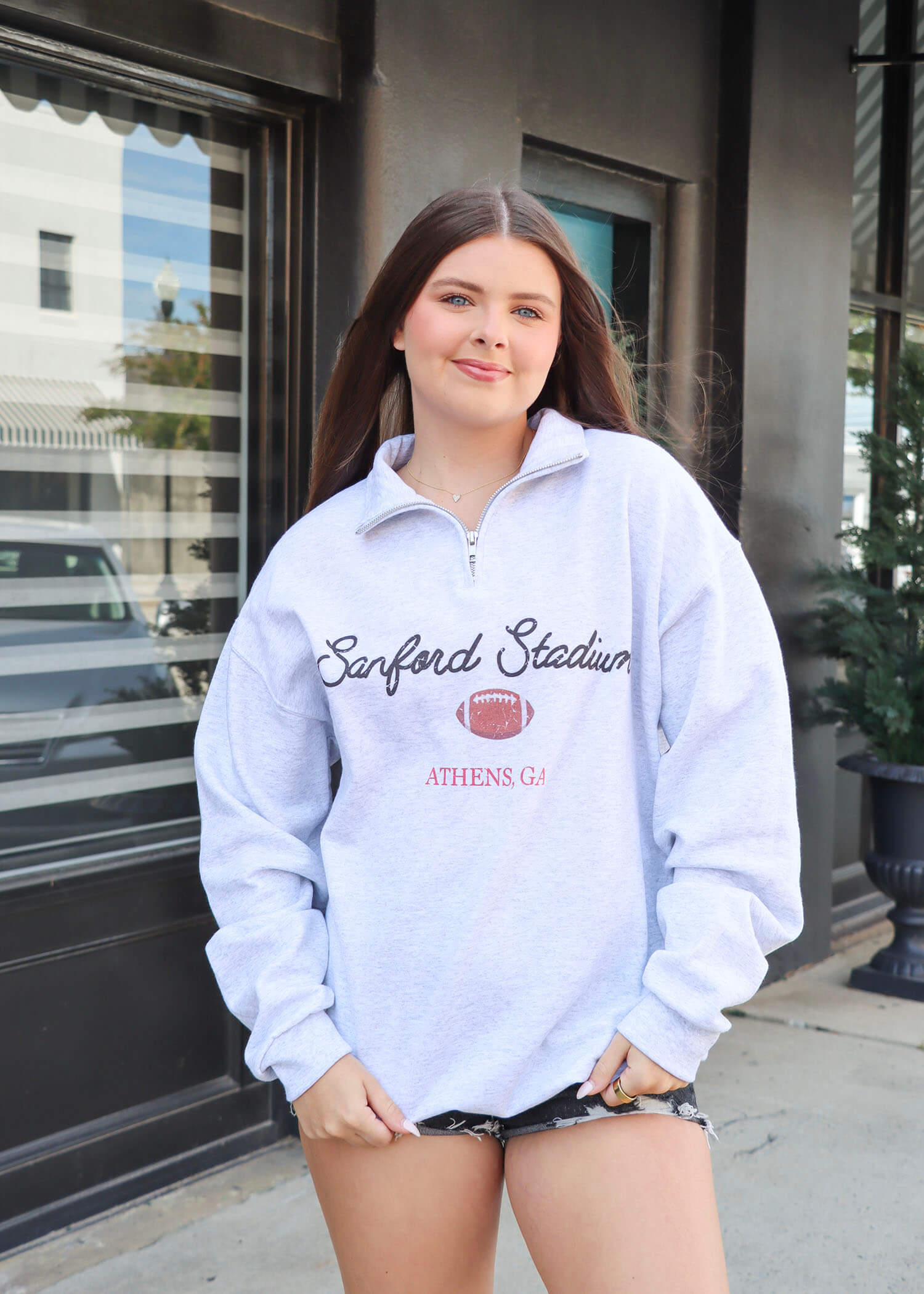 Sanford Stadium Zip Up - Heather Gray