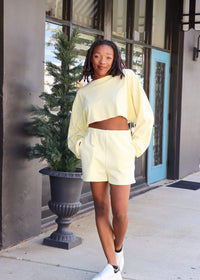 Linley Oversized Crop Sweatshirt- Yellow