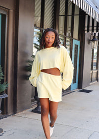 Linley Oversized Crop Sweatshirt- Yellow