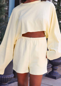 Linley Oversized Crop Sweatshirt- Yellow