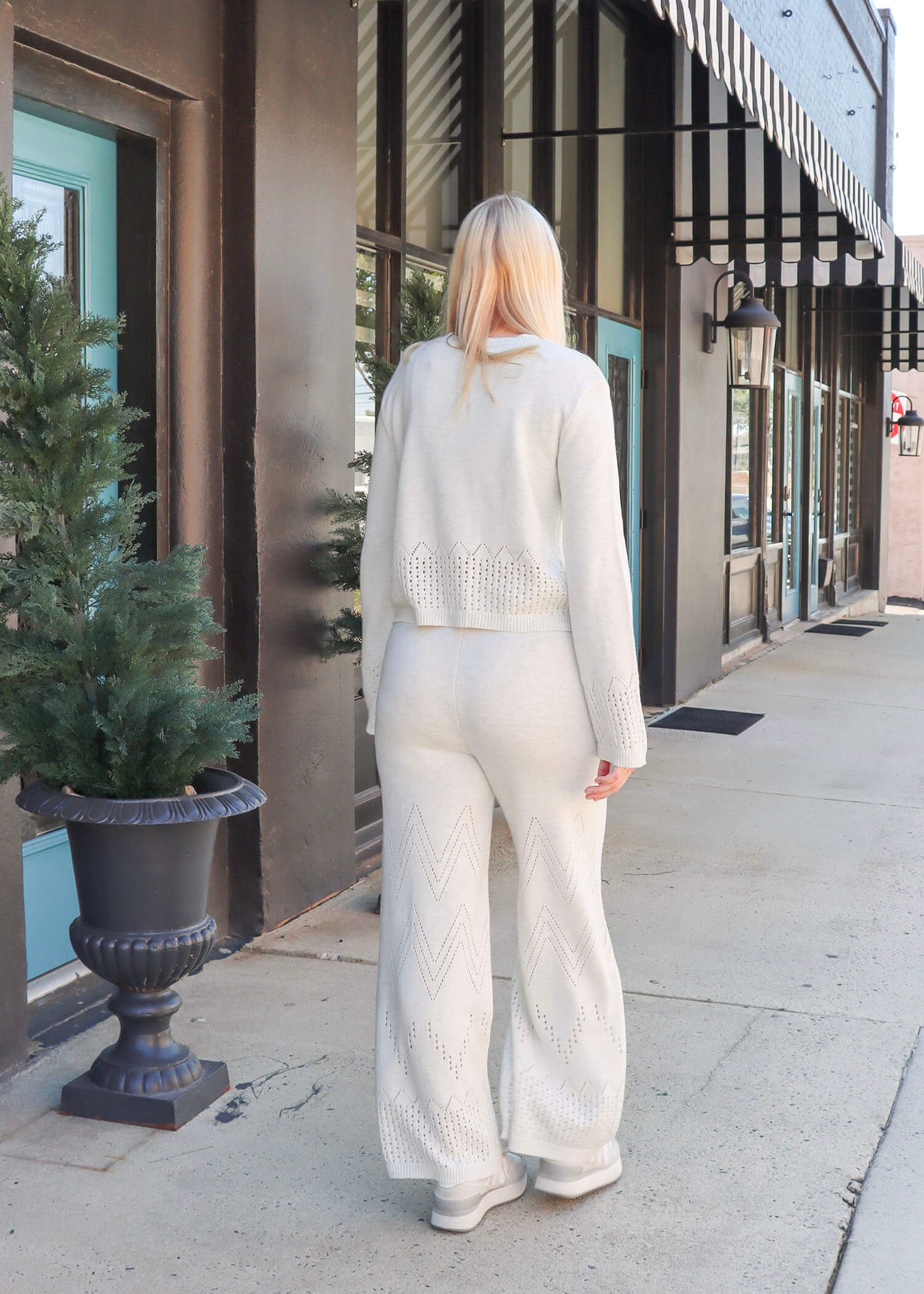 Keeping Cozy Crochet Knitted Pant- Oatmeal