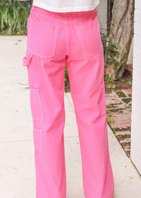 Good Days On My Mind Cargo Pants - Pink Pants MerciGrace Boutique.