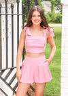 Dreaming Of You Pleated Shorts - Sweet Pink Shorts MerciGrace Boutique.