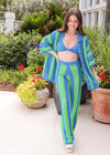 Beachside Memories Crochet Pants - Green/Blue Pants MerciGrace Boutique.