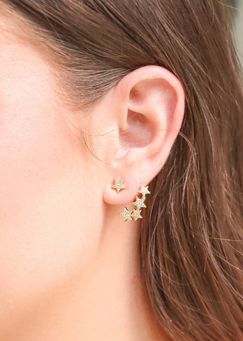 You're A Star Earrings - Crystal/Gold Earrings MerciGrace Boutique.