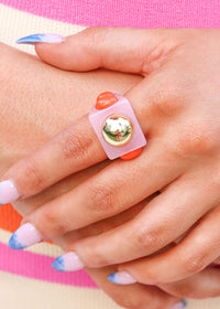 Jackie Acrylic Ring - Pink Ring MerciGrace Boutique.