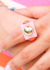 Jackie Acrylic Ring - Pink Ring MerciGrace Boutique.