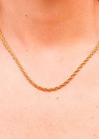 Treza Rope Necklace - Gold Necklace MerciGrace Boutique.