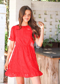 My True Love Mini Dress - Red Dress MerciGrace Boutique.