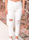 Forever A Classic Denim Pants - Red Jeans MerciGrace Boutique.