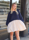 Isabel Sweater Dress- Navy/Multi