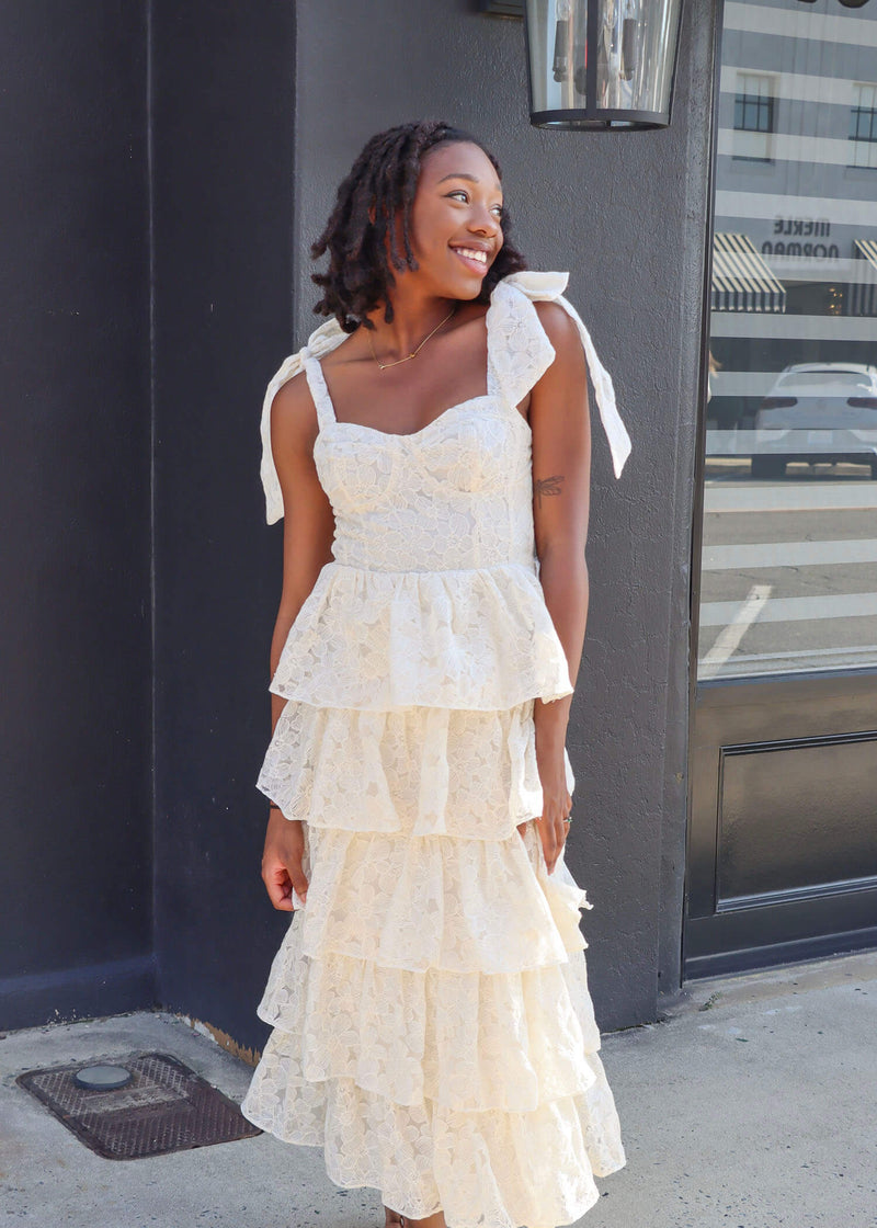 Jacquelyn Midi Dress- Ivory