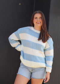 Clara Chunky Stripe Sweater- Ivory