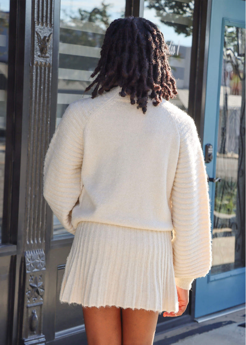 Gabrielle Knit Mini Skirt- Cream