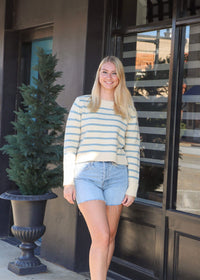 Sheri Striped Sweater- Cream