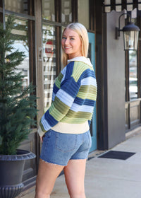 Meet Me On The Green Knitted Pullover - Green/Multi