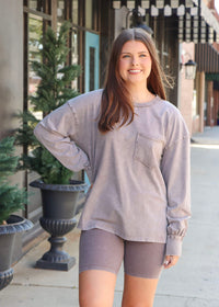 Espresso Long Sleeve Knit Top - Cocoa