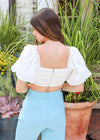 Sweet Love Crop Top - White Tops MerciGrace Boutique.