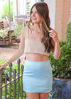 What A Moment Mini Skirt - Clean Blue Skirt MerciGrace Boutique.