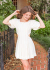 Feeling Beautiful Mini Dress - Off White Dresses MerciGrace Boutique.