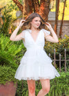 She's The Moment Mini Dress - White Dress MerciGrace Boutique.