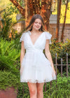 She's The Moment Mini Dress - White Dress MerciGrace Boutique.
