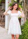 Stuck In A Dream Mini Dress - White Dresses MerciGrace Boutique.