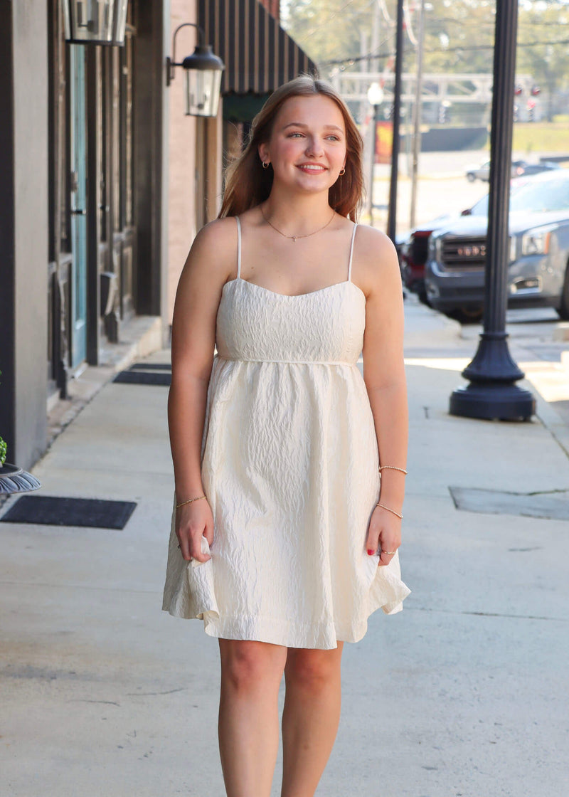 Sweet As Can Be Baby Doll Dress - Cream