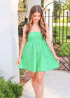 Living The Dream Mini Dress - Green Dress MerciGrace Boutique.