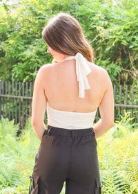 How It Went Halter Top - White Tops MerciGrace Boutique.