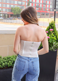 Bring Me Roses Corset Top - Ivory Tops MerciGrace Boutique.