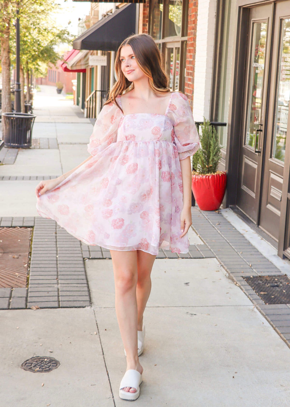 Obsessed With Florals Mini Dress - Pink Dress MerciGrace Boutique.