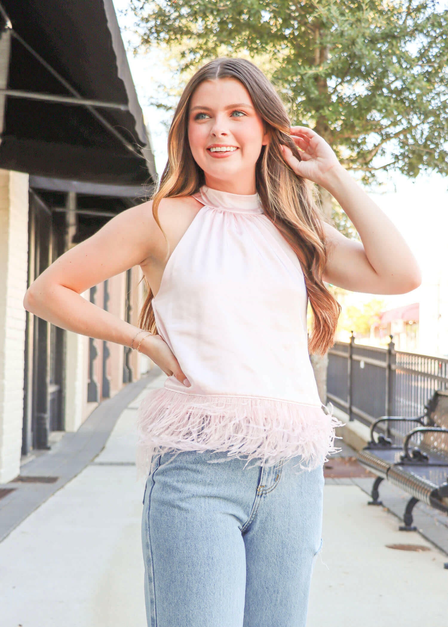 Make You Mine Halter Top - Pastel Pink Tops MerciGrace Boutique.