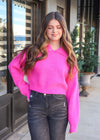 How About It Crop Sweater - Fuchsia