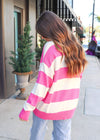 See You Later Sweater - Cream/Pink
