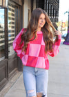 Check It Out Oversized Sweater - Pink/Magenta