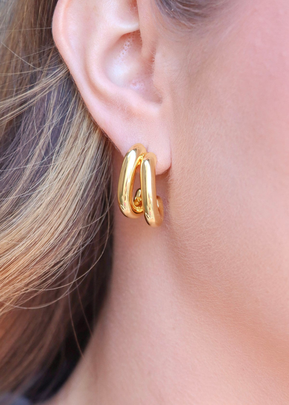Golden Love Earrings - Gold/Clear – MerciGrace Boutique