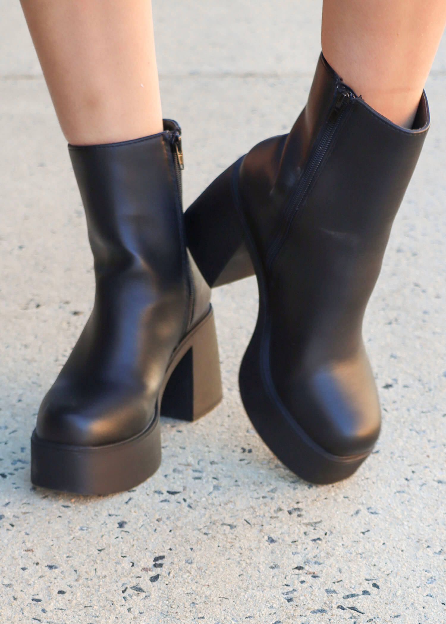 Can't Stop Ankle Boots - Black PU