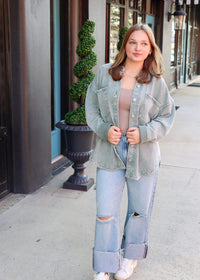 All Day Knit Jacket - Palm Green