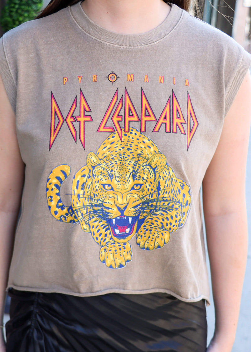 Def Leppard Pyromania Tank - Brown