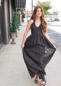 A Dream Lace Maxi Dress - Black