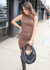 So Sophisticated Mini Dress - Brown