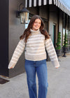 Josephine Stripe Sweater - Heather Taupe