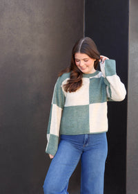 Rosi Blocked Sweater - Palm Green