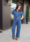 Dutch Short Sleeve Jumpsuit - Atlantic Blue