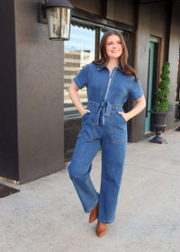 Dutch Short Sleeve Jumpsuit - Atlantic Blue