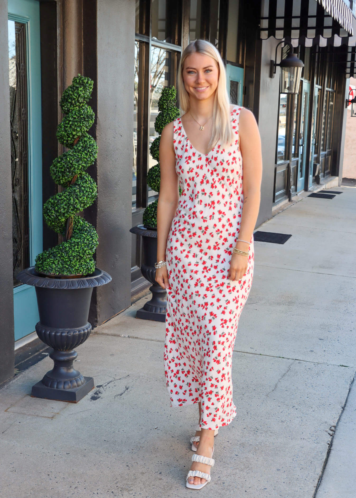 Hana La Rosy Ditsy Maxi Dress - Sea Salt