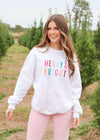 Merry and Bright Crewneck Sweatshirt - White